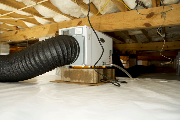 Total crawl space encapsulation by dragon vapor barriers